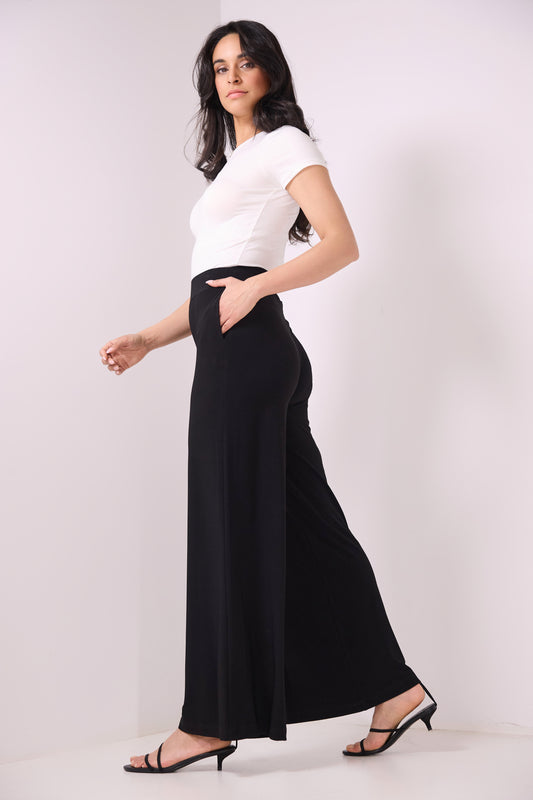 Rekucci Women's Travel Collection Palazzo Wide Leg Pant