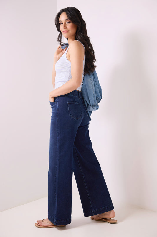 Secret Figure High-Rise Wide-Leg Jeans