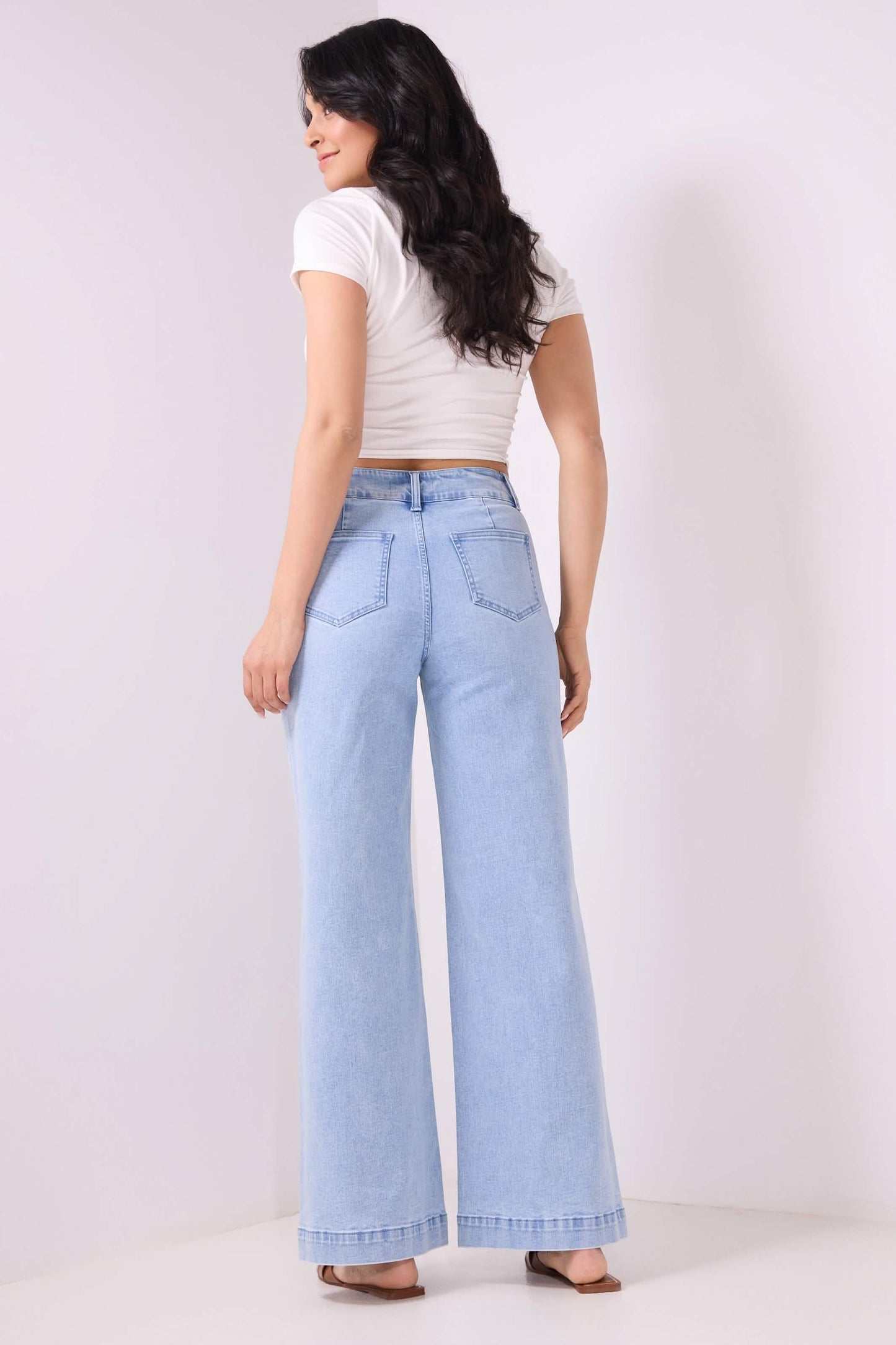 Secret Figure High-Rise Wide-Leg Jeans