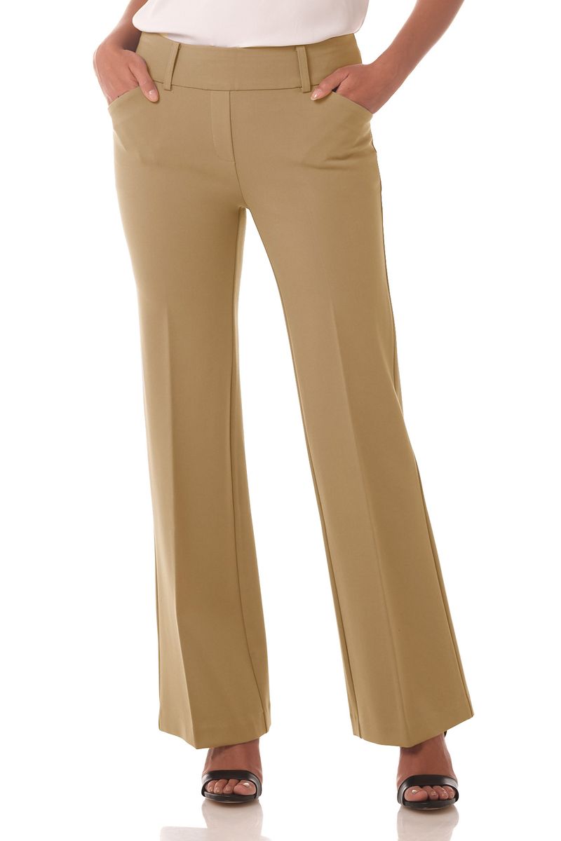 Rekucci Women's Secret Figure Pull-On Knit Wide Leg Pant