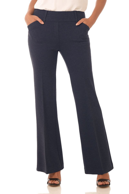 Rekucci Women's Secret Figure Pull-On Knit Wide Leg Pant
