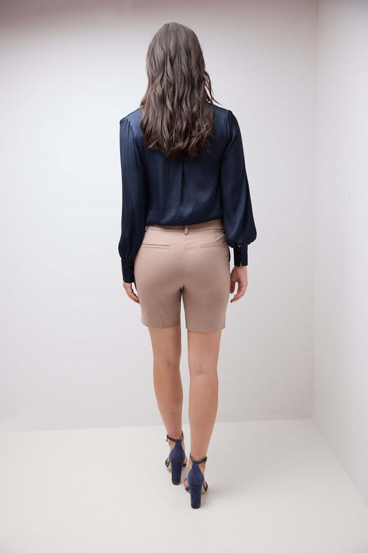 Rekucci Women's Cotton Blend Chic Boardwalk Short with 8inch Inseam