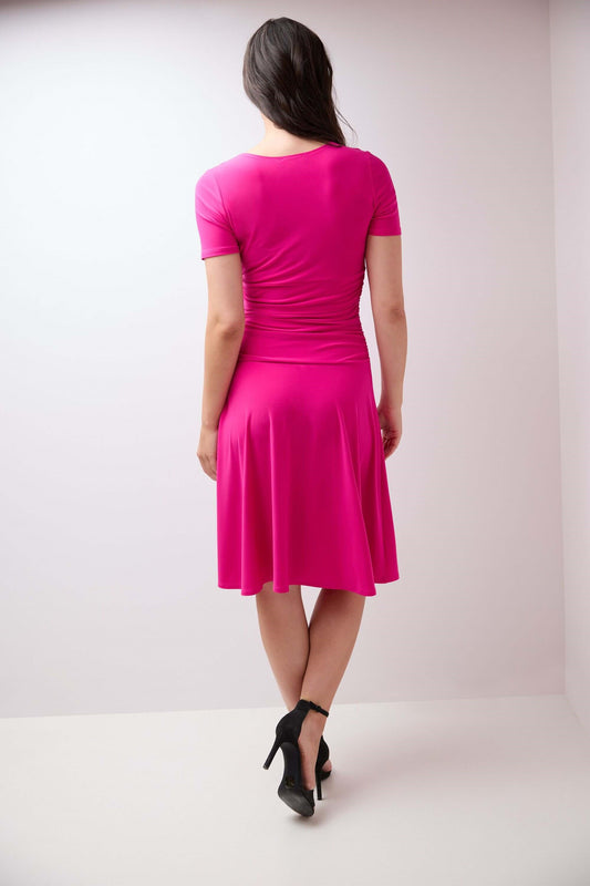 Form-fitting Short Sleeve Dress with Ruching