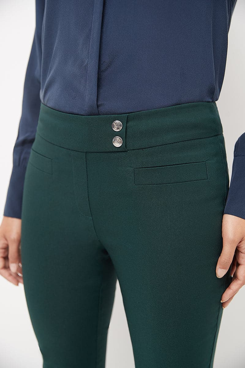 Skinny ankle pants with snaps