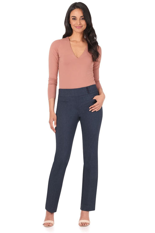 Straight classic pants with tummy control and pockets