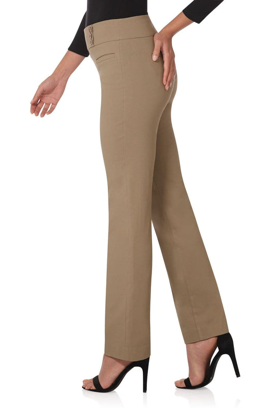 Straight classic pants with tummy control and pockets