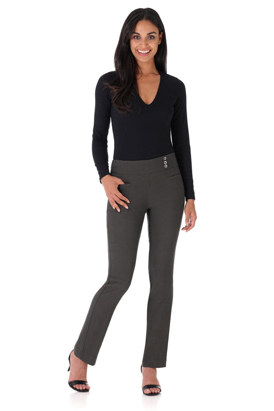 Straight classic pants with tummy control and pockets