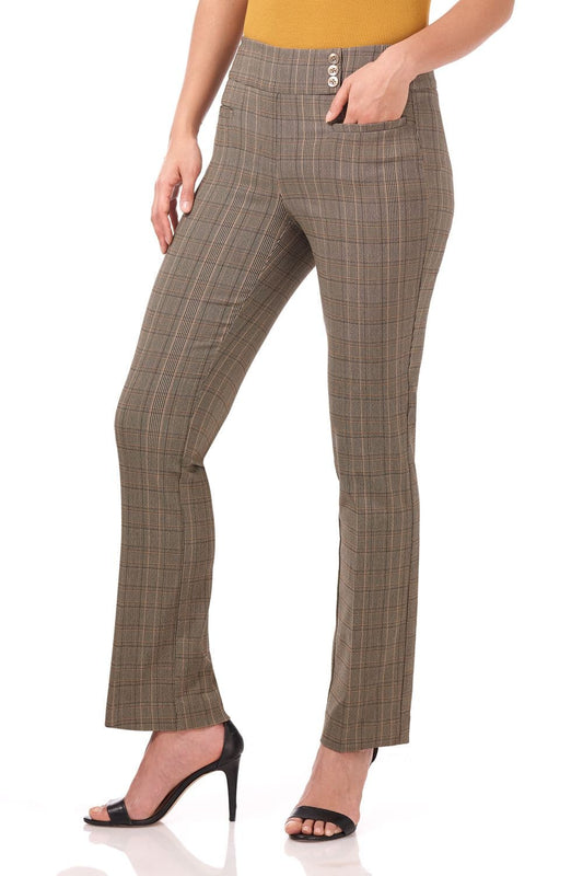 Straight classic pants with tummy control and pockets