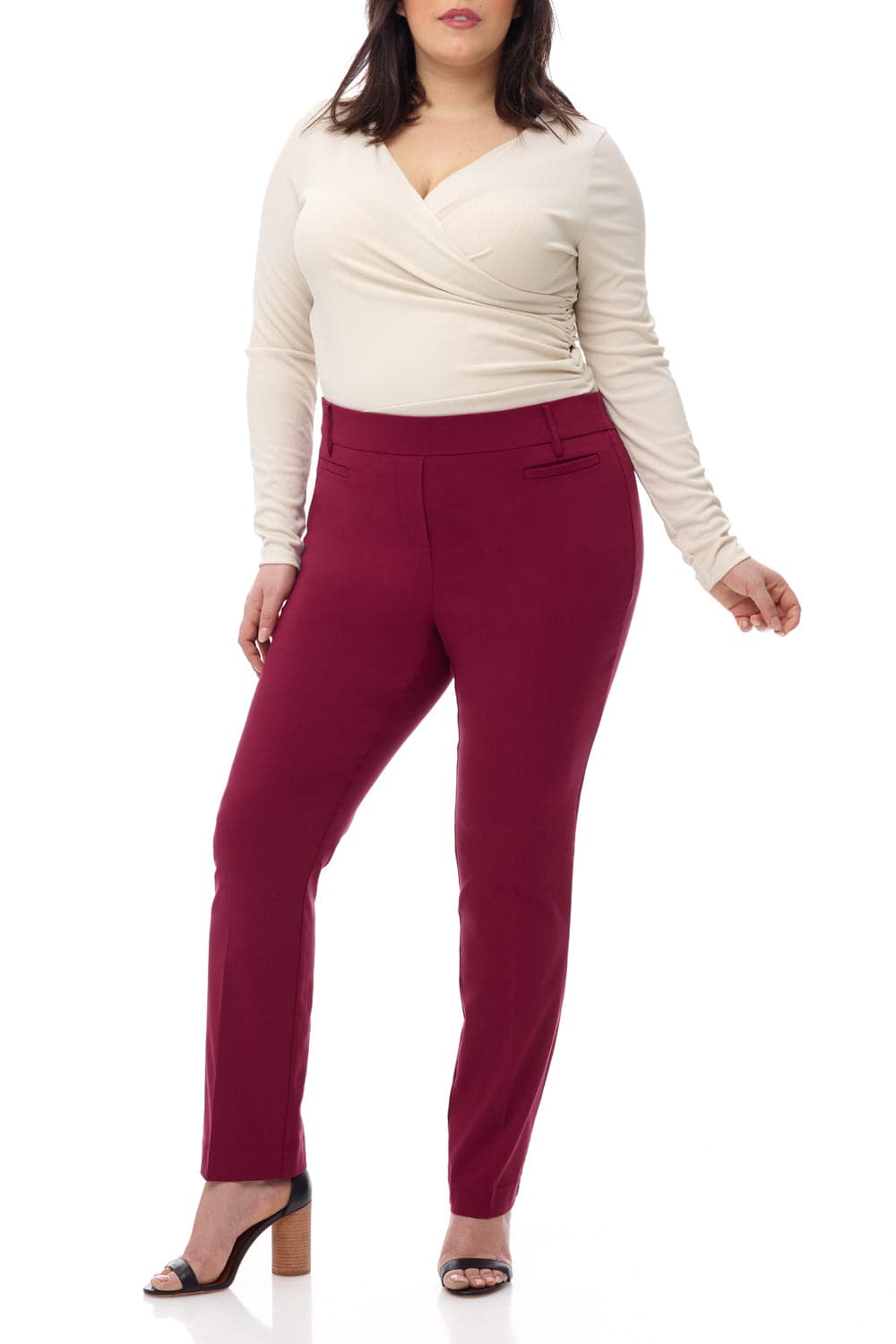 Curvy Pullon Tummy Control Pants with Real Pockets Rekucci