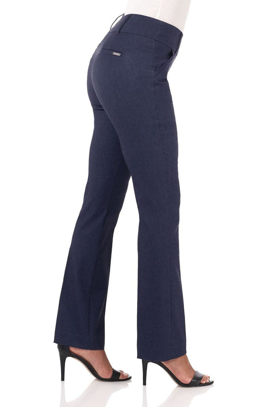Stretch bootcut pants with tummy control and pockets