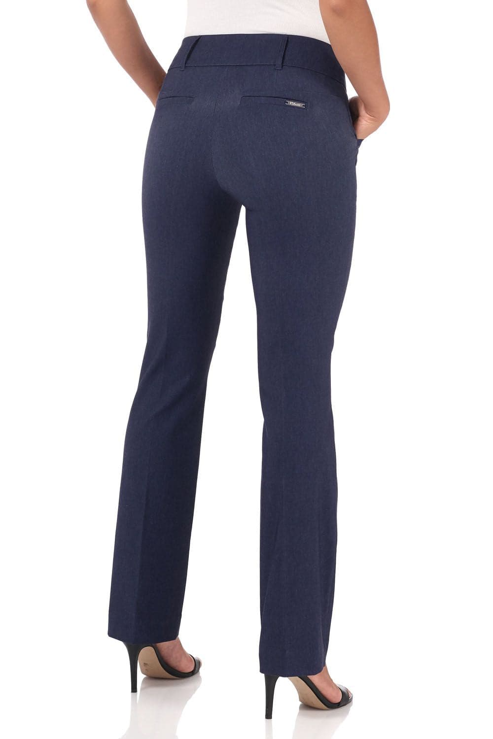 Stretch bootcut pants with tummy control and pockets