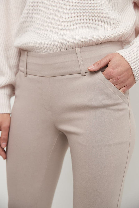 Stretch bootcut pants with tummy control and pockets