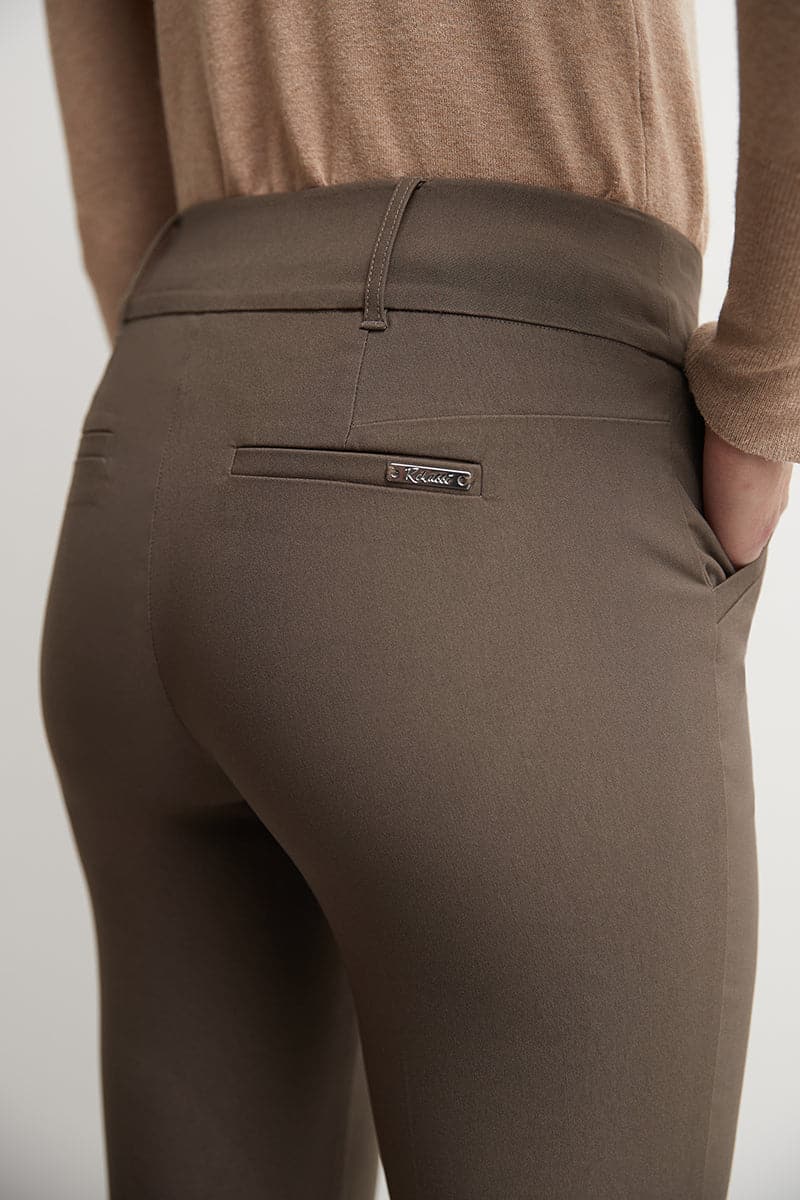 Stretch bootcut pants with tummy control and pockets