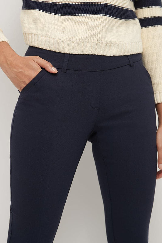 Stretch bootcut pants with tummy control and pockets