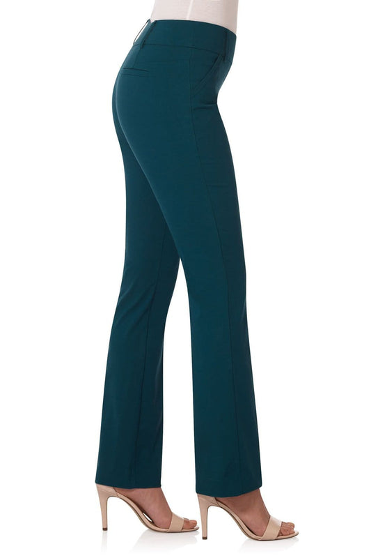 Stretch bootcut pants with tummy control and pockets
