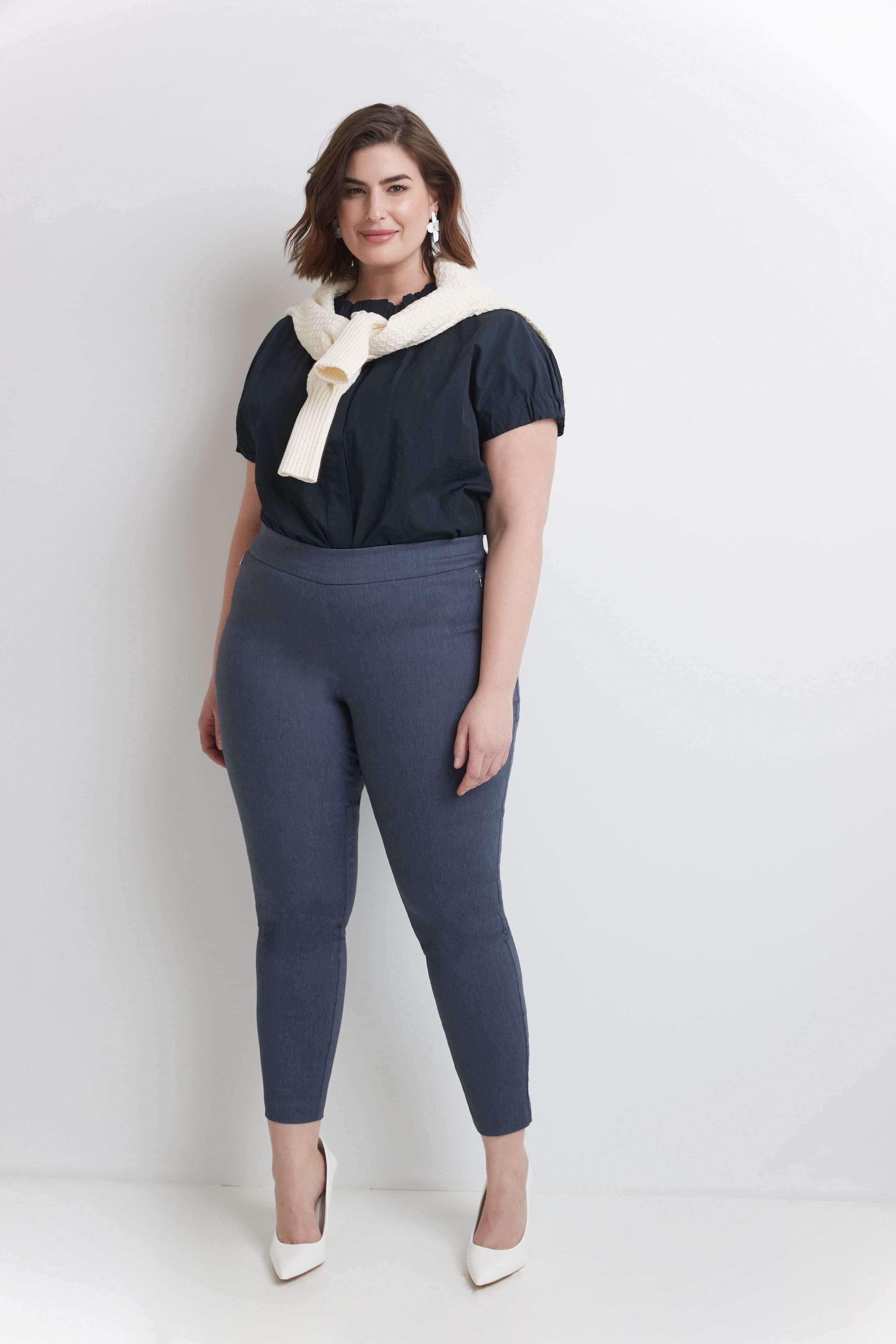 Curvy Tummy Control Work Pants with Real Pockets