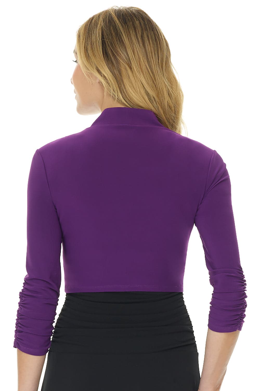 Wrinkle Resistant Bolero Shrug with Ruched Sleeves