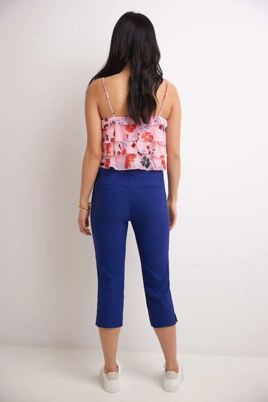 Secret Pocket Capris with Wide Waistband