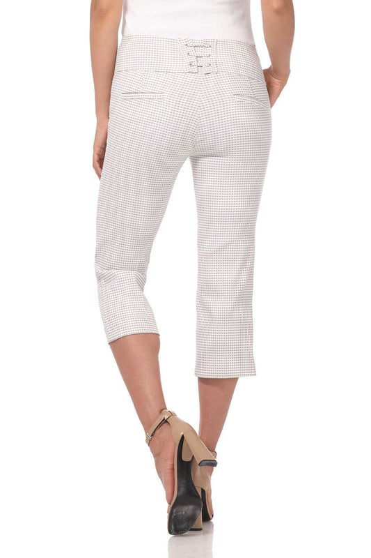 Slimming Capris with Wide Waist and Back Lacing