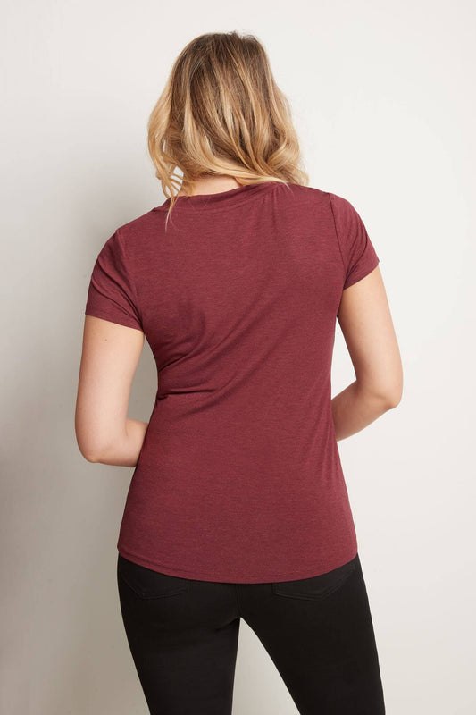 Short-Sleeve Business Casual T-Shirt with Scooped Neck