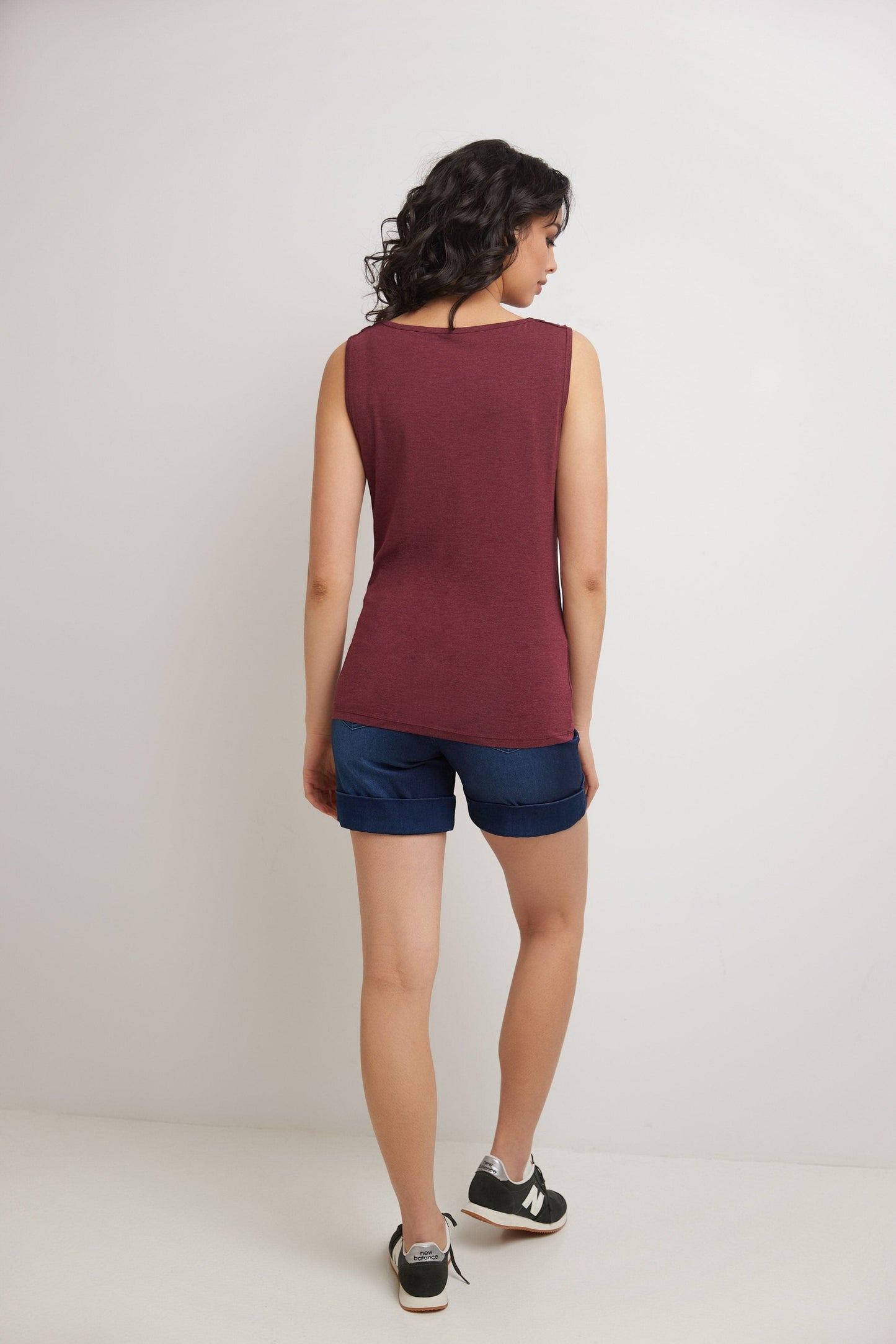 Super Soft Knit Cowl Neck Sleeveless Top