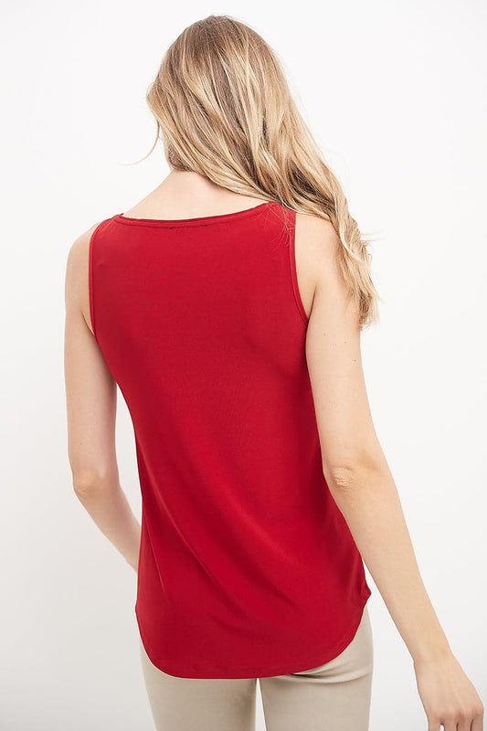 Sleeveless Business Casual Top with Front Zipper