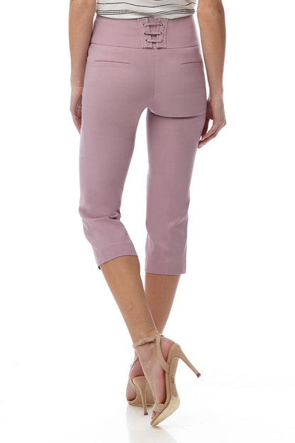 Slimming Capris with Wide Waist and Back Lacing