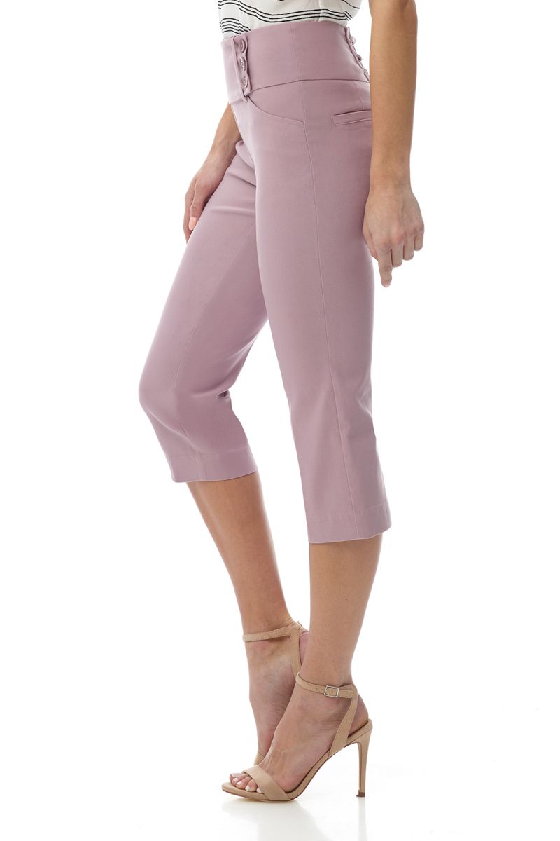 Slimming Capris with Wide Waist and Back Lacing