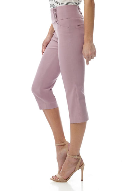 Slimming Capris with Wide Waist and Back Lacing