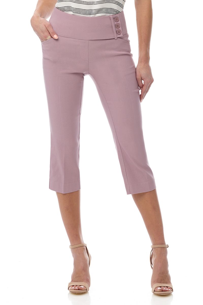 Slimming Capris with Wide Waist and Back Lacing