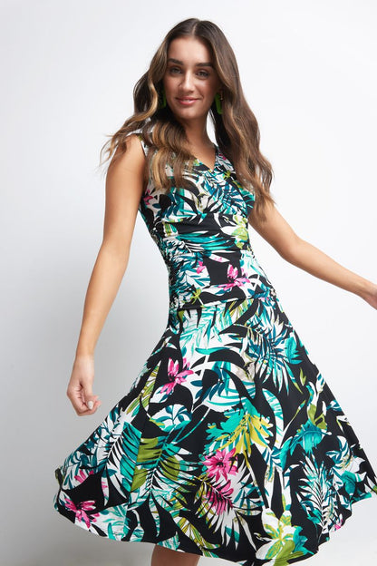 Form-Fitting Sleeveless Dress with Tummy Control