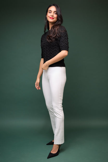 Straight leg pants with tummy control