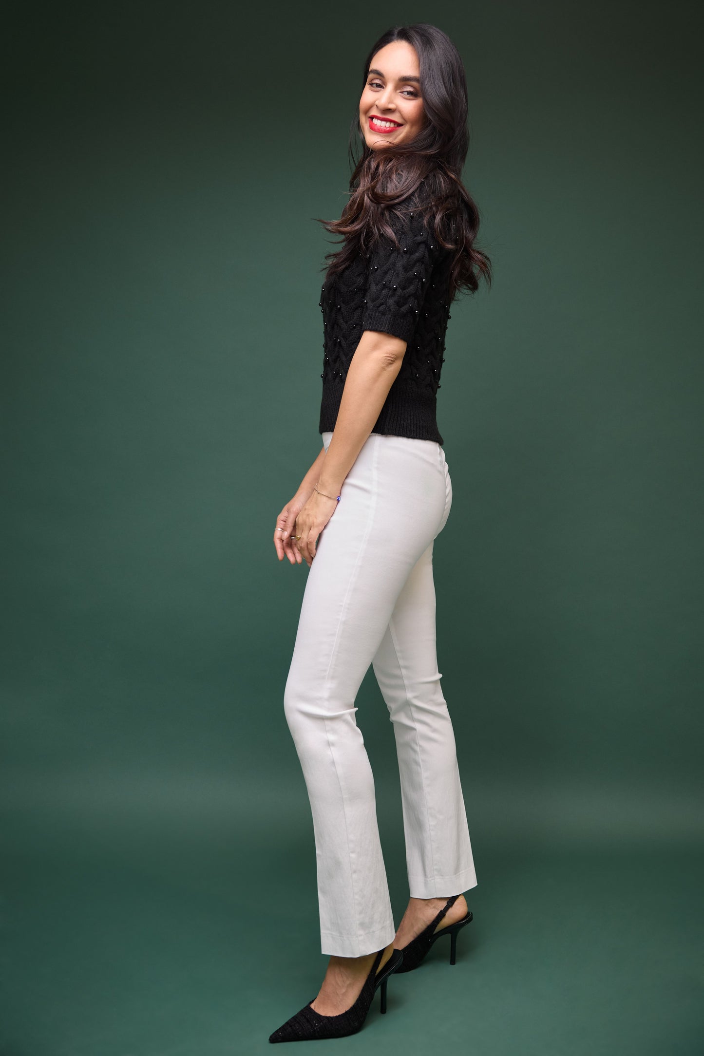 Straight leg pants with tummy control