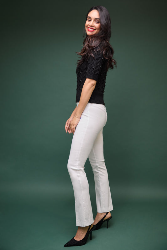 Straight leg pants with tummy control