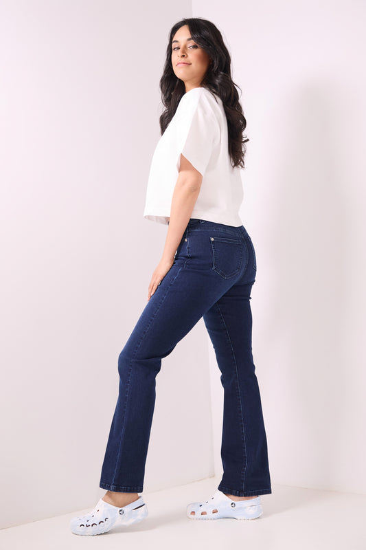 Pull-on Bootcut Jeans with real pockets