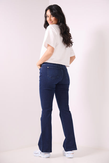 Pull-on Bootcut Jeans with real pockets