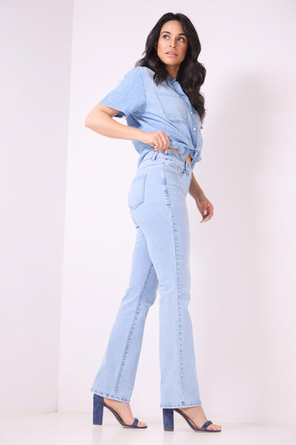 Pull-on Bootcut Jeans with real pockets