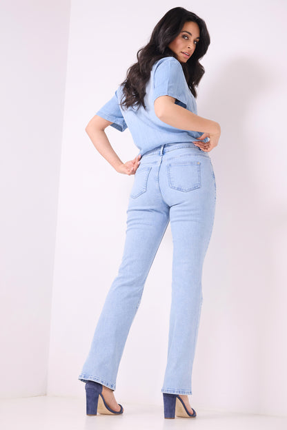 Pull-on Bootcut Jeans with real pockets