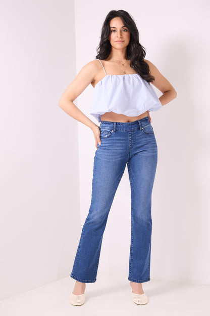 Pull-on Bootcut Jeans with real pockets