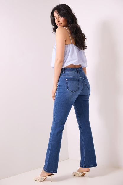 Pull-on Bootcut Jeans with real pockets
