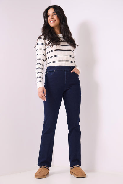 Secret Figure Pull-on Straight Leg Jeans with 5 real pockets
