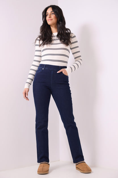 Secret Figure Pull-on Straight Leg Jeans with 5 real pockets