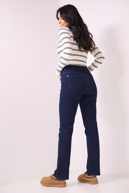 Secret Figure Pull-on Straight Leg Jeans with 5 real pockets