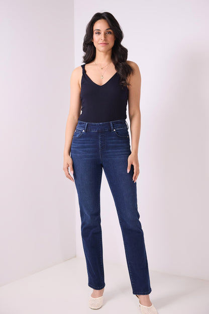 Secret Figure Pull-on Straight Leg Jeans with 5 real pockets