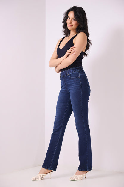 Secret Figure Pull-on Straight Leg Jeans with 5 real pockets