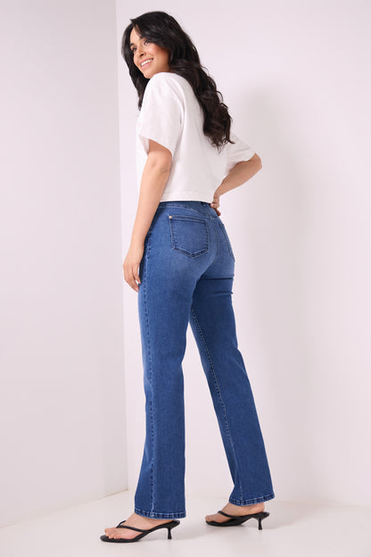 Secret Figure Pull-on Straight Leg Jeans with 5 real pockets