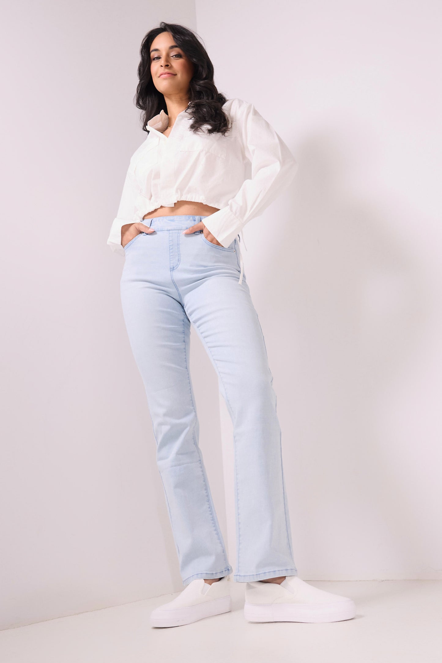 Secret Figure Pull-on Straight Leg Jeans with 5 real pockets