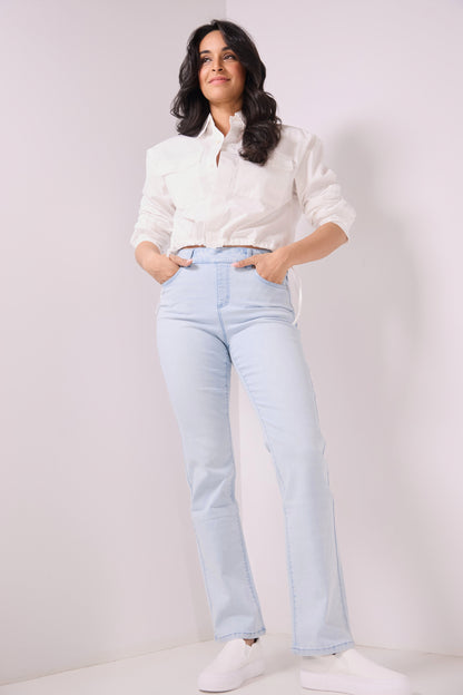 Secret Figure Pull-on Straight Leg Jeans with 5 real pockets