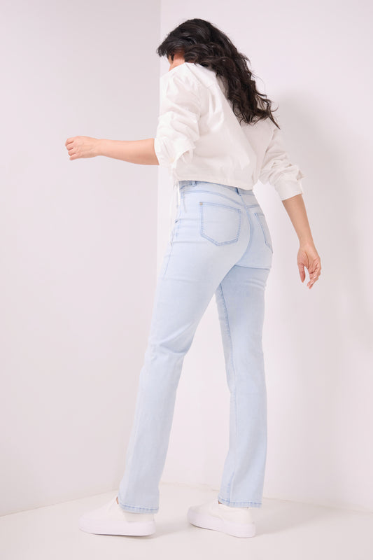 Secret Figure Pull-on Straight Leg Jeans with 5 real pockets