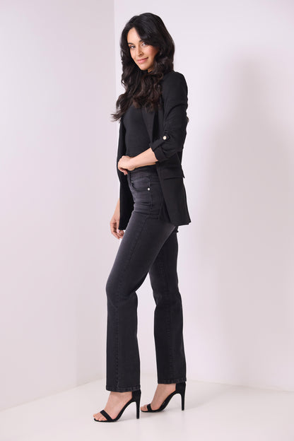 Secret Figure Pull-on Straight Leg Jeans with 5 real pockets
